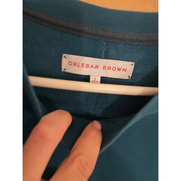 Orlebar Brown Mens Sweatshirt Size Small Blue Thumb Hole Crew Neck Pure Cotton - Picture 5 of 8